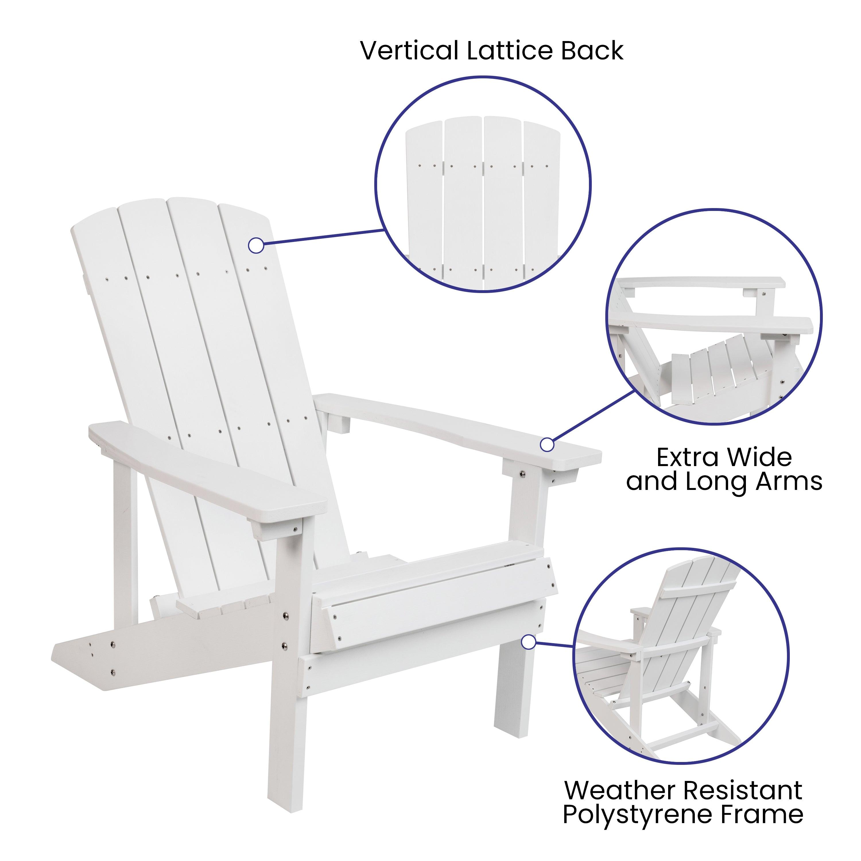 All-Weather Poly Resin Wood Adirondack Chair - River City Play Systems