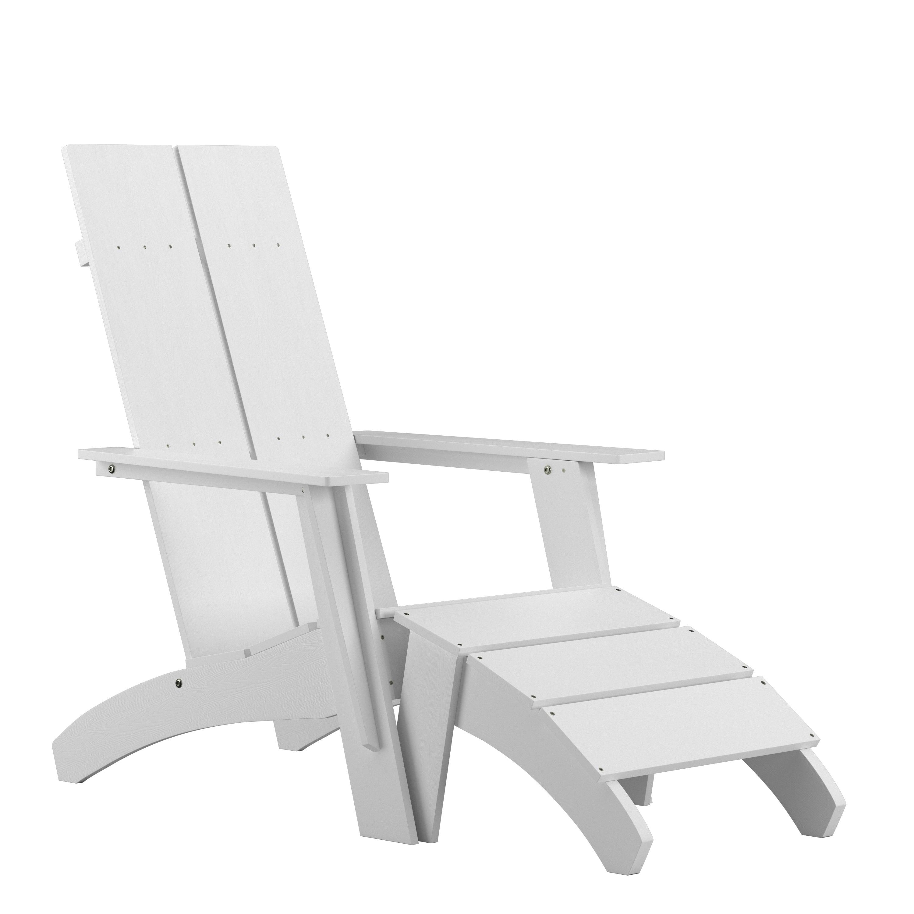 Modern All-Weather Poly Resin Adirondack Chair with Foot Rest - River City Play Systems