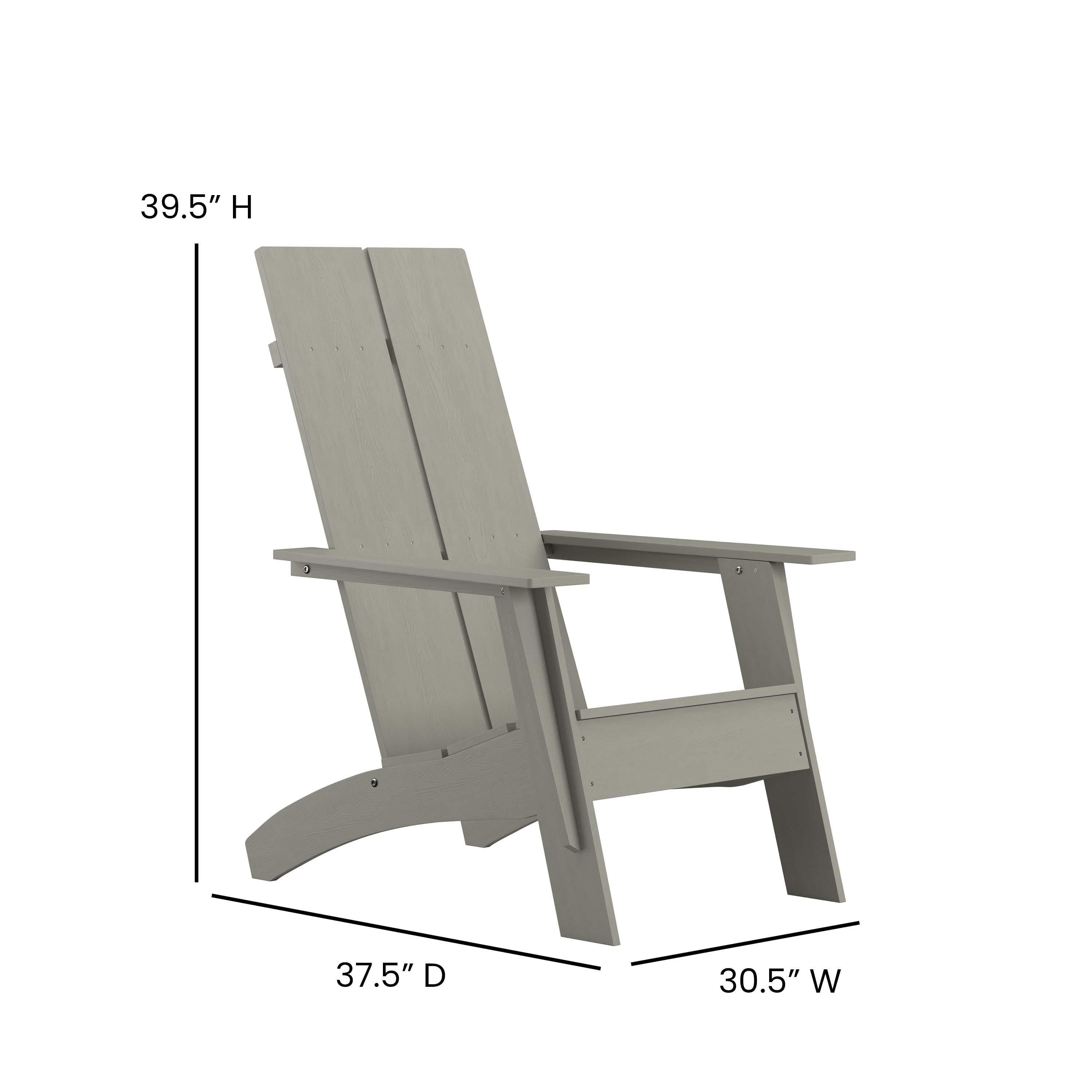 Modern All-Weather Poly Resin Adirondack Chair with Foot Rest - River City Play Systems