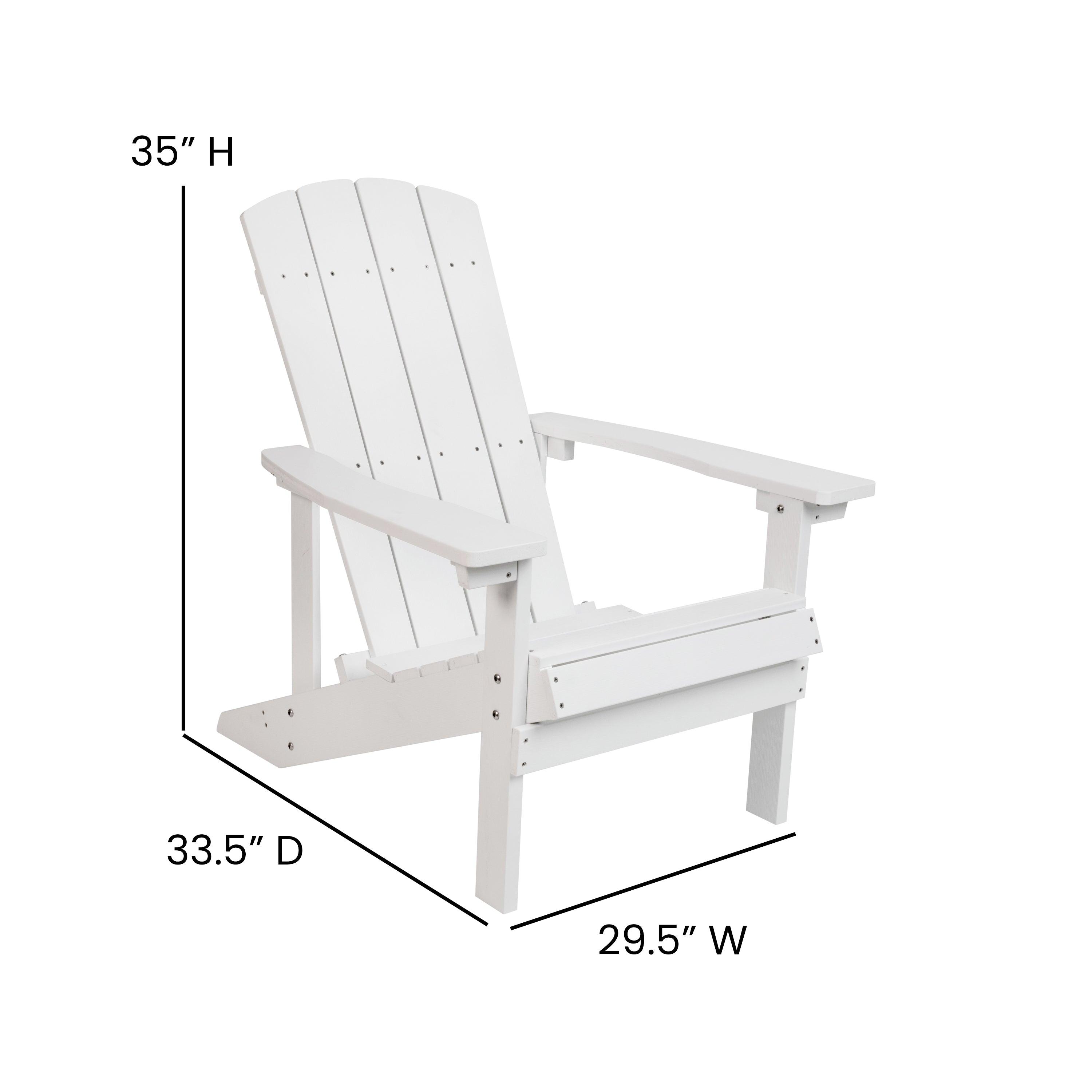 2 All-Weather Poly Resin Wood Adirondack Chairs with Side Table - River City Play Systems