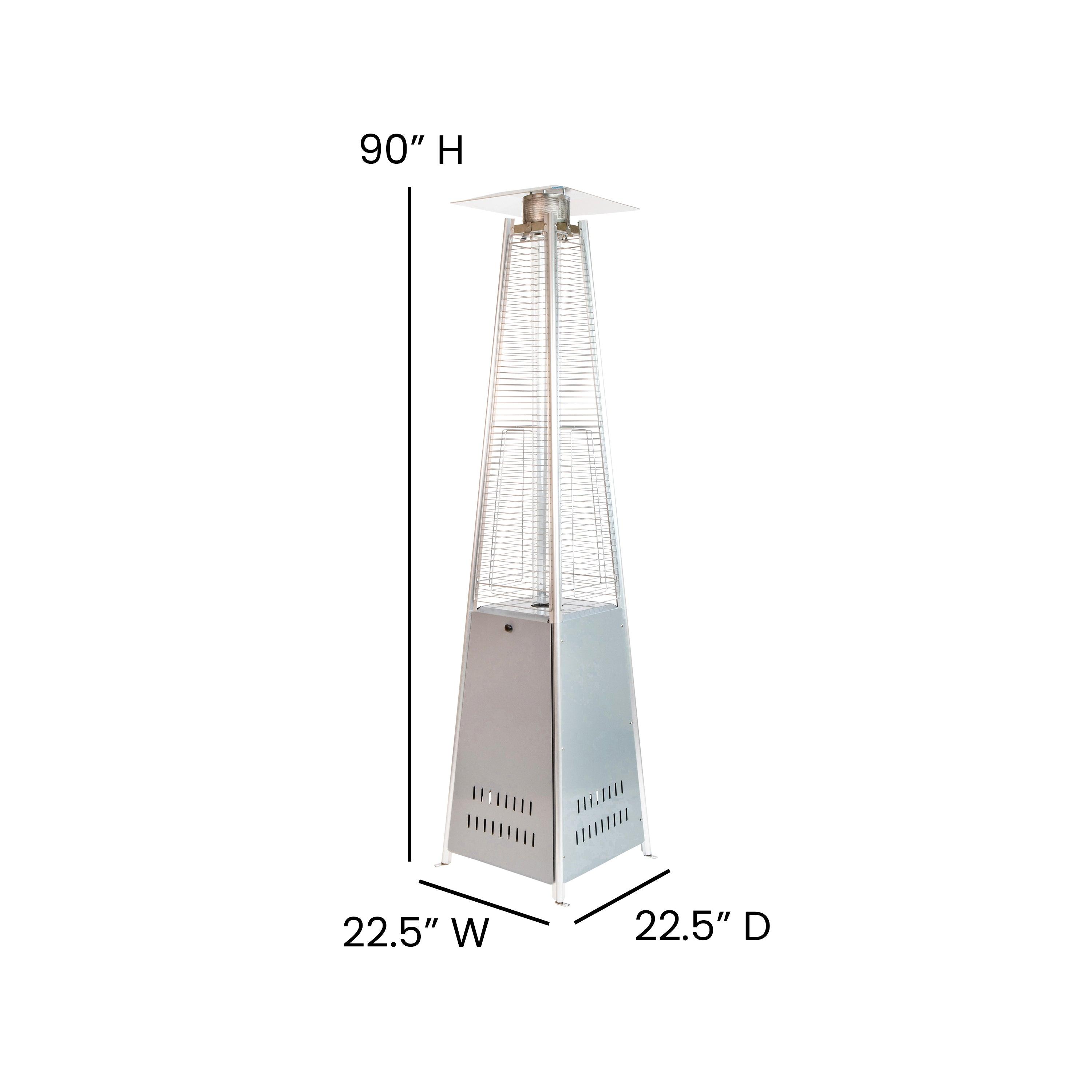 Patio Outdoor Heater | Stainless Steel Pyramid | 42,000 BTU Propane Heater - River City Play Systems