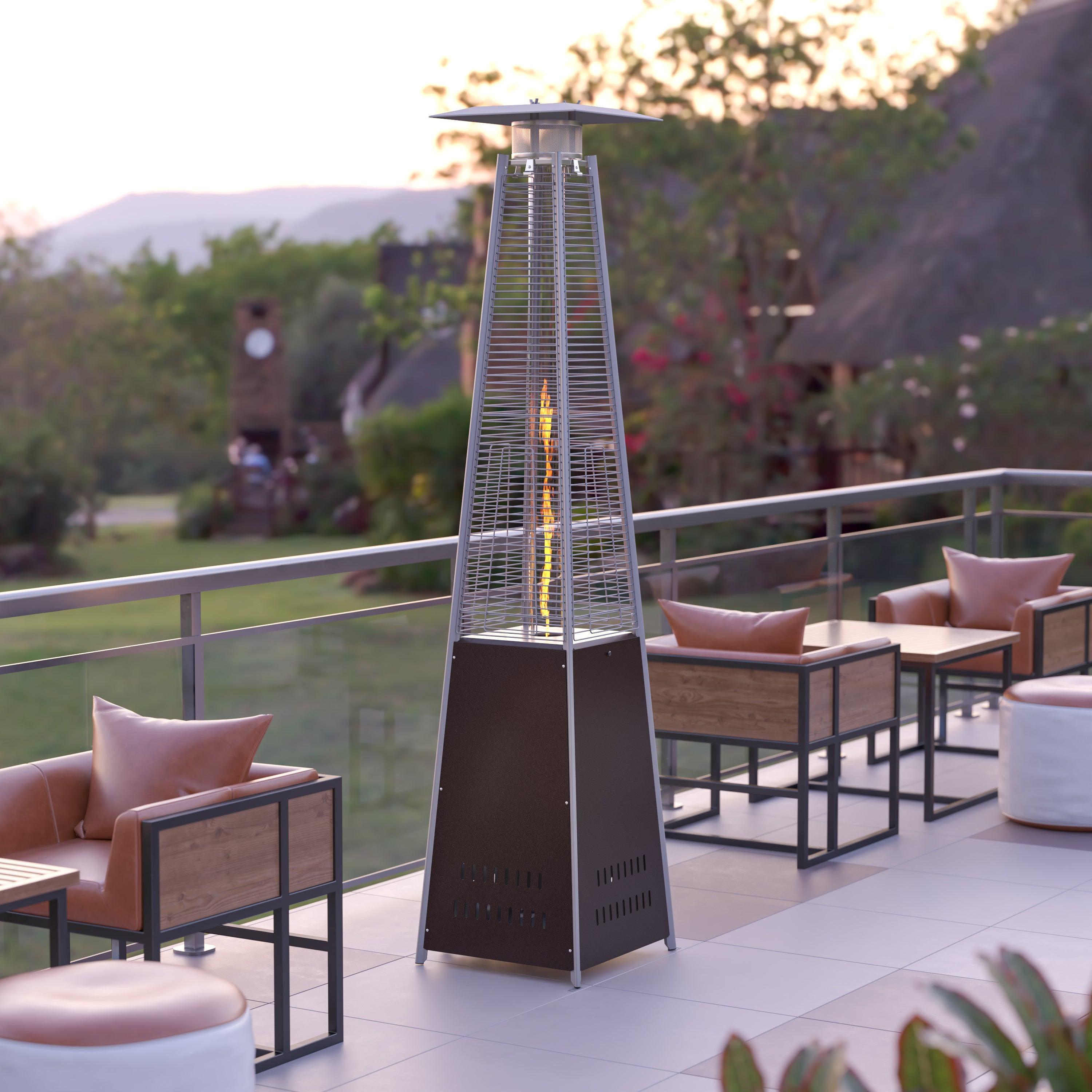 Patio Outdoor Heater | Stainless Steel Pyramid | 42,000 BTU Propane Heater - River City Play Systems