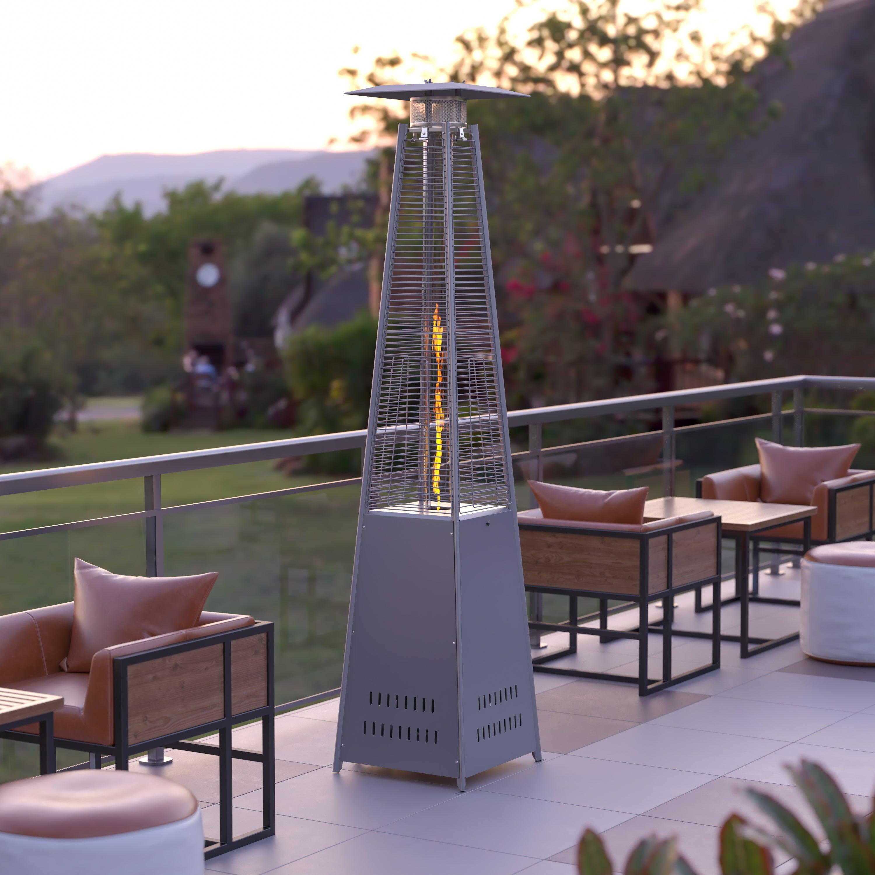 Patio Outdoor Heater | Stainless Steel Pyramid | 42,000 BTU Propane Heater - River City Play Systems